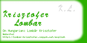 krisztofer lombar business card