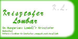 krisztofer lombar business card